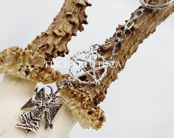 Baphomet Pentagram Keychain