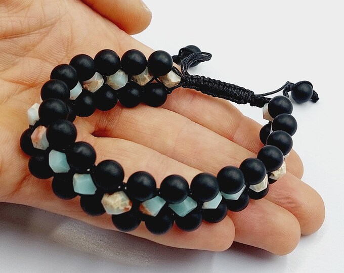 Aqua Terra Jasper & Black Agate Bracelet