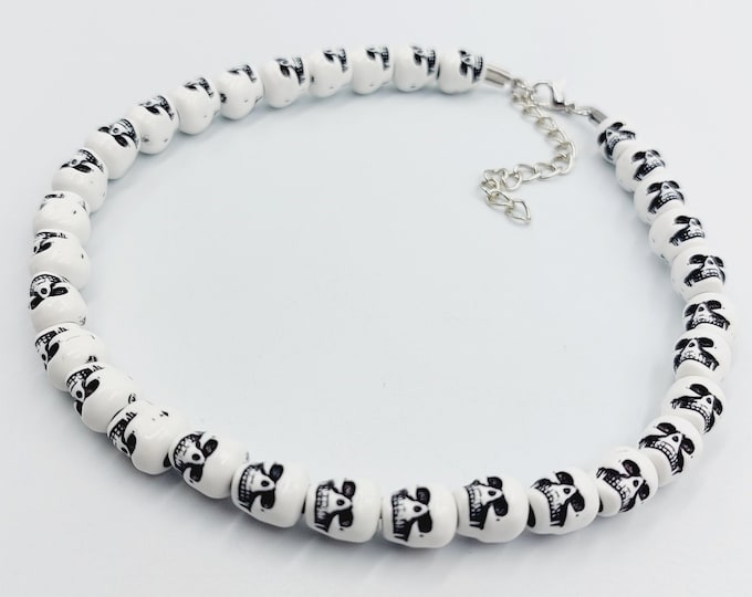 Beaded Skull Necklace