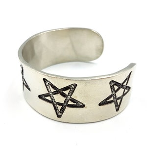 Pentagram Bracelet / Bangle - gothic pentacle jewelry wicca pagan bange with bracelet pentagram jewelry