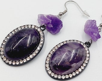 Amethyst Rhinestone Earrings