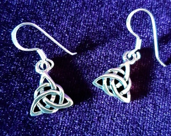 Mini Sterling Silver Triquetra Earrings - 925