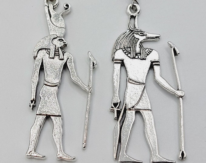 Egyptian Horus & Anubis Earrings