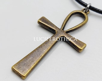 Egyptian Ankh Necklace in Antique Bronze Tone