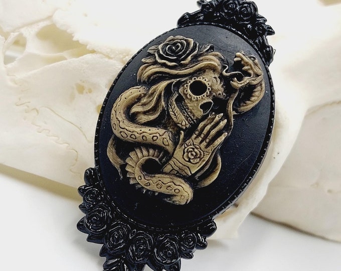 Victorian Serpent Lady Cameo Pin