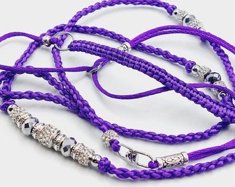 Purple Showlead with Shiny Rhinstone Beads