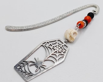 Gothic Bookmarker with Coffin & Spider CobWeb
