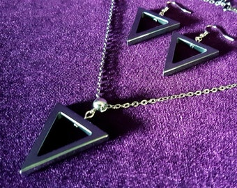 Triangle Hematite Jewellery Set