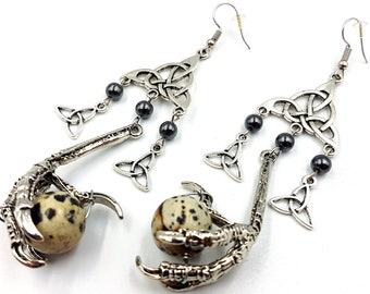 Triquetra Raven Claw Earrings