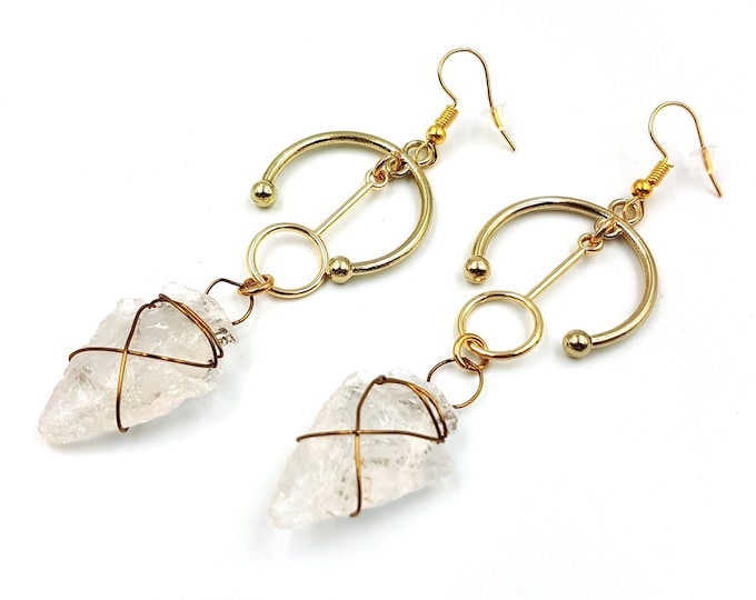 Crystal Quartz Arrowhead Earrings