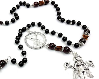 Lilith Snake Bone Rosary with Luciferian Ouroboros