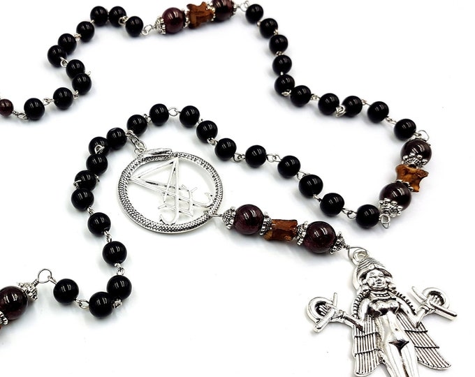 Lilith Snake Bone Rosary with Luciferian Ouroboros