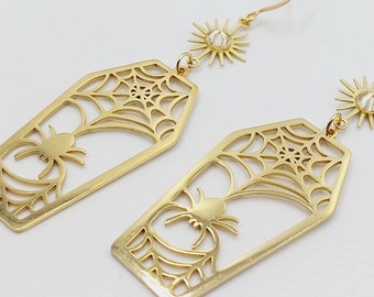 Coffin Cobweb Earrings (2 Style Options)