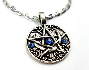 Crescent Moon Pentagram Pendant (2Styles)