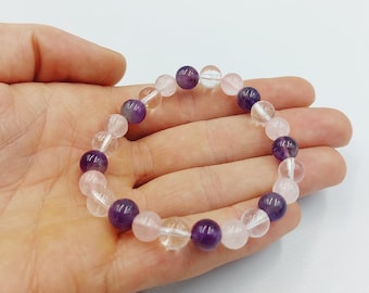 Golden Triangle Bracelet (Amethyst - Rose Quartz - Crystal Quartz)