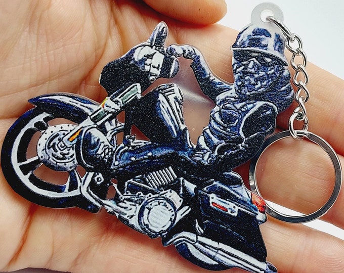 Big Harley Davidson Street Glide Motorcycle Keychain (Clear Acryll)