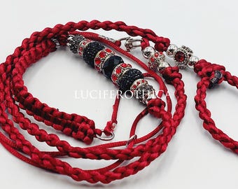 Shiny Red Classy Braided Showlead (60cm Max Neck diameter)