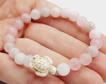 Pachamama Turtle Bracelet with Rosequartz Crystal