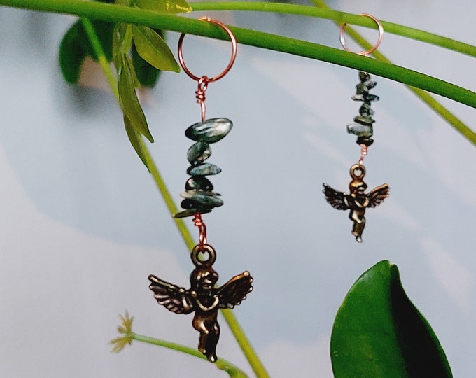 Cherub Crystal Plant Charms with Seraphinite