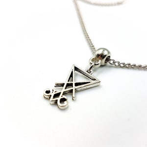 Mini Sigil of Lucifer Necklace - occult left hand path luciferian goth gothic seal gift symbol tiny cute sigil pendant
