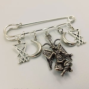 Sigil of Lucifer Baphomet Broche / Pin - occult left hand path seal of baphomet sigil of baphomet satanic goat of mendes gift luciferian