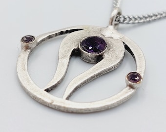 Amethyst Crystal Flame Pendant