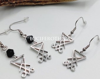 Mini Sigil of Lucifer Earrings (2 Styles - Stainless Steel)