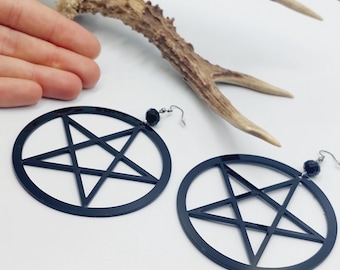 Large Pentagram Earrings (Acryllic Light Weight)