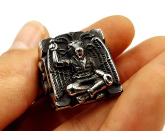 Blackened Baphomet Ring