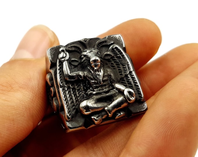 Blackened Baphomet Ring