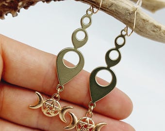 Triple Moon Hecate Earrings