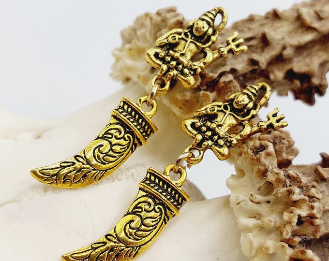 Lord Shiva Nandi Horn Earstuds