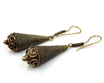 Vintage Tribal Droplet Earrings