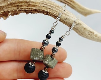 Grounding Crystal Cube Earrings