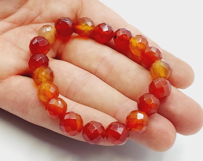 Carnelian Crystal Facetted Bracelet