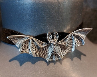 Velvet TradGoth Bat Choker