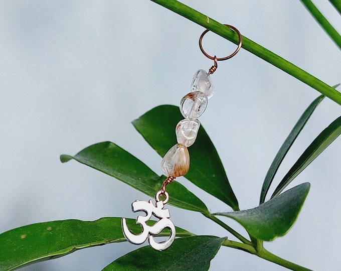 ॐ Plant Charms with Auralite Crystals (Copper Energetic Plant Accessories)