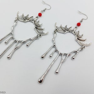 Blutige Vampir Fledermaus Drip Ohrringe - Horror Halloween Blut Sucker lange Vampir Ball Maskenschmuck Tropfen Blut Luciferothica Geschenk
