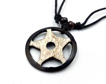 Inverted Pentagram Bone Pendant