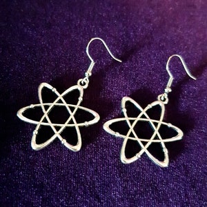 Atom Earrings (2 styles) - Atomic Energy Neutron electron nucleus science gothic jewellery