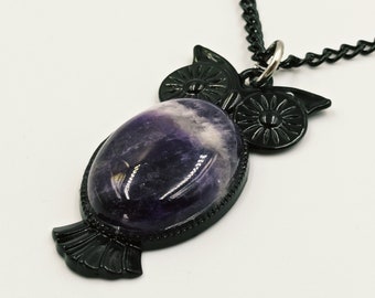 Amethyst Owl Necklace