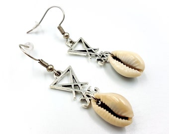 Mini Sigil of Lucifer Shell Earrings