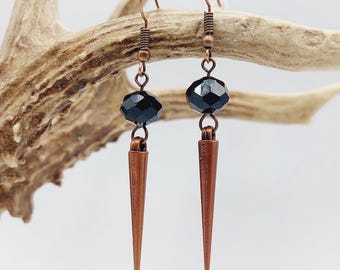 Single Spike Earrings (Copper Tone)