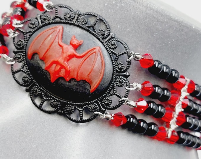 Victorian Vampire Ankh Bat Choker