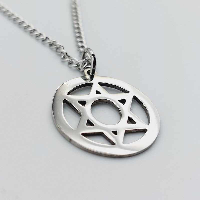 Mens Stainless Steel 6 Point Star Hexagram Star Of David Pendant - Foto 11