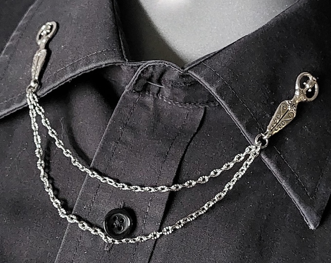 Moon Goddess Collar Pin in Silver Tone
