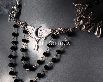 Victorian Bat & Lunar Moth Choker