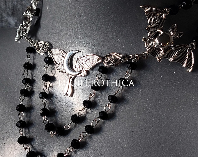 Victorian Bat & Lunar Moth Choker