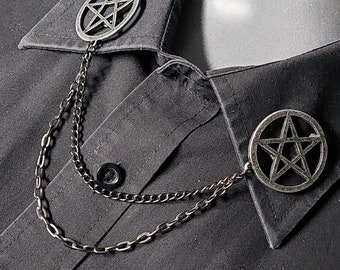 Pentagram Collar Chain Pin
