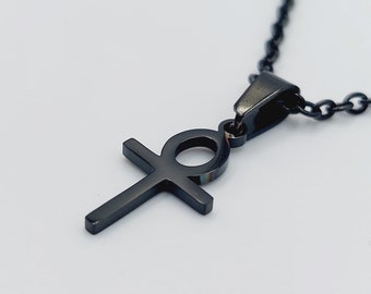 Mini Black Ankh Pendant